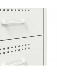 Comodino Bianco 36x39x68cm in Acciaio Laminato a Freddo