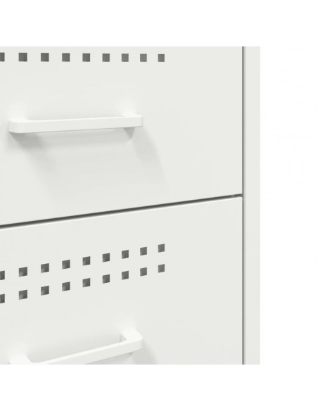 Comodino Bianco 36x39x68cm in Acciaio Laminato a Freddo