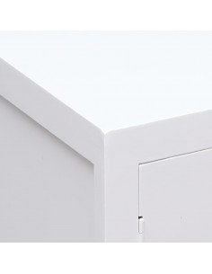 Comodino Bianco 38x28x52 cm in Legno di Paulownia