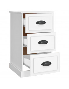 Comodino Bianco 39x39x67 cm in Legno Multistrato