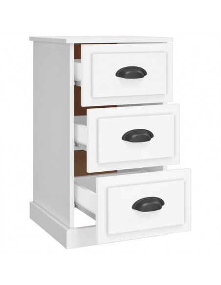 Comodino Bianco 39x39x67 cm in Legno Multistrato