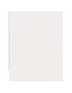 Comodino Bianco 40x30,5x40 cm in Legno Massello di Pino