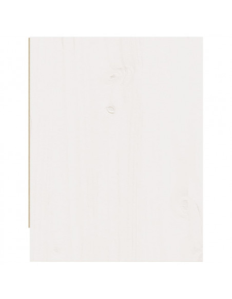 Comodino Bianco 40x30,5x40 cm in Legno Massello di Pino