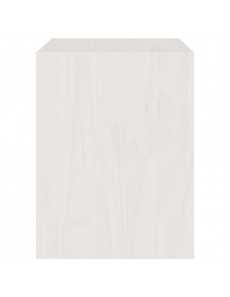 Comodino Bianco 40x30,5x40 cm in Legno Massello di Pino