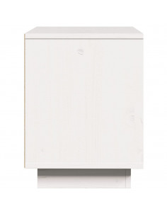 Comodino Bianco 40x30x40 cm in Legno Massello di Pino