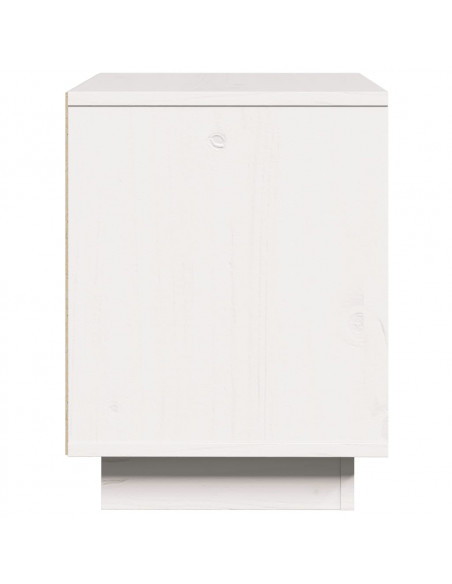 Comodino Bianco 40x30x40 cm in Legno Massello di Pino