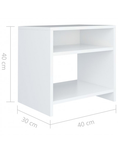 Comodino Bianco 40x30x40 cm Legno Ingegnerizzato