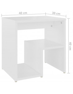 Comodino Bianco 40x30x40 cm Legno Ingegnerizzato