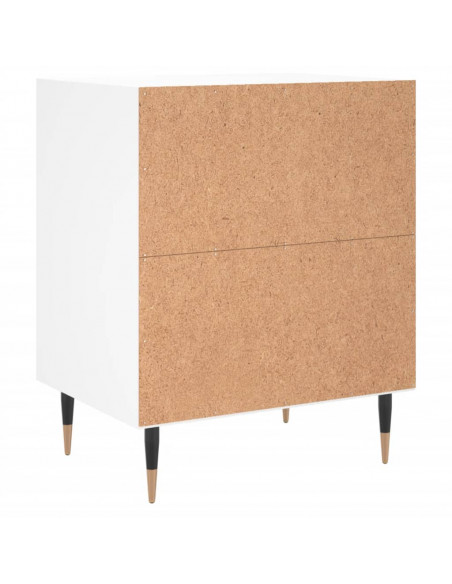 Comodino Bianco 40x30x50 cm in Legno Multistrato