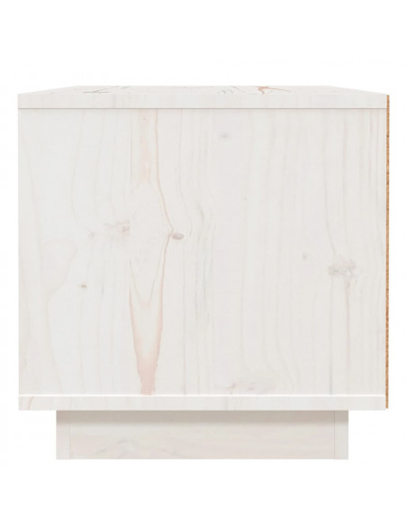Comodino Bianco 40x34x35 cm in Legno Massello di Pino