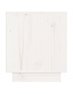 Comodino Bianco 40x34x40 cm in Legno Massello di Pino