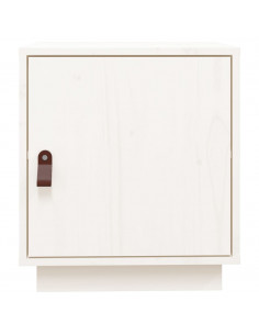Comodino Bianco 40x34x45 cm in Legno Massello di Pino