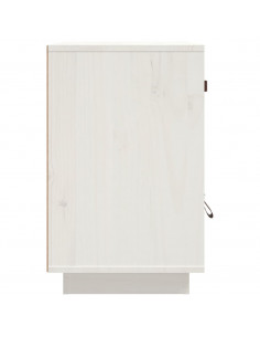 Comodino Bianco 40x34x55 cm in Legno Massello di Pino