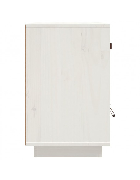 Comodino Bianco 40x34x55 cm in Legno Massello di Pino