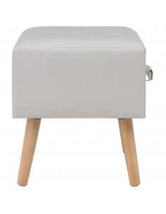 Comodino Bianco 40x35x40 cm in Similpelle