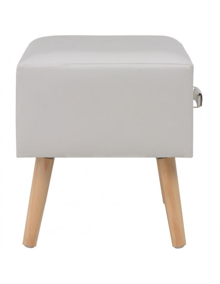 Comodino Bianco 40x35x40 cm in Similpelle