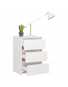 Comodino Bianco 40x35x62,5 cm in Legno Multistrato