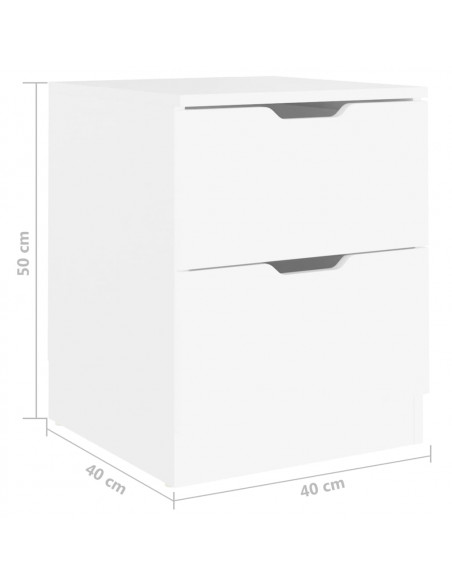 Comodino Bianco 40x40x50 cm in Legno Multistrato