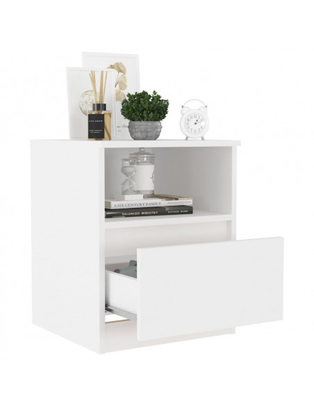 Comodino Bianco 40x40x50 cm in Legno Multistrato