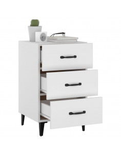 Comodino Bianco 40x40x66 cm in Legno Multistrato