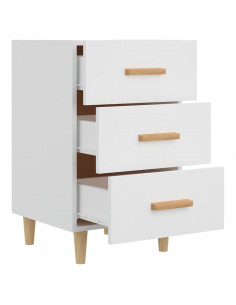 Comodino Bianco 40x40x66 cm in Legno Multistrato