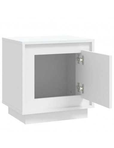 Comodino Bianco 44x35x45 cm in Legno Multistrato