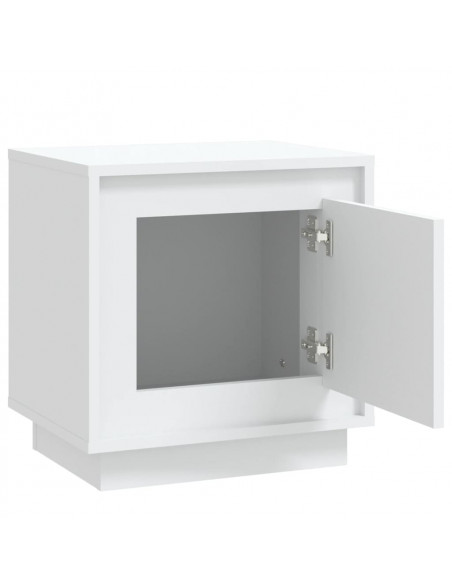 Comodino Bianco 44x35x45 cm in Legno Multistrato