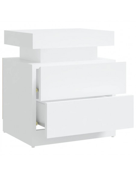 Comodino Bianco 45x35x52 cm in Legno Multistrato