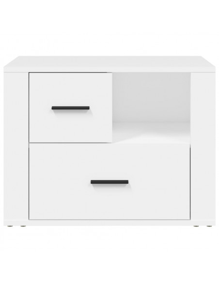 Comodino Bianco 60x36x45 cm in Legno Ingegnerizzato