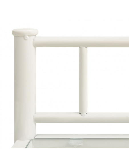 Comodino Bianco e Trasparente 45x34,5x60,5 cm Metallo e Vetro