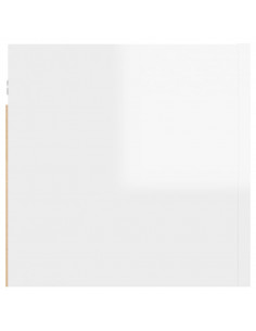 Comodino Bianco Lucido 30,5x30x30 cm in Truciolato