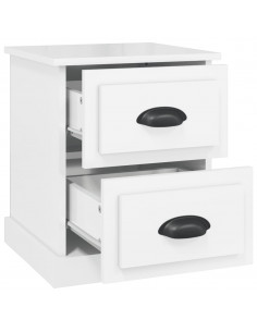 Comodino Bianco Lucido 39x39x47,5 cm in Legno Multistrato