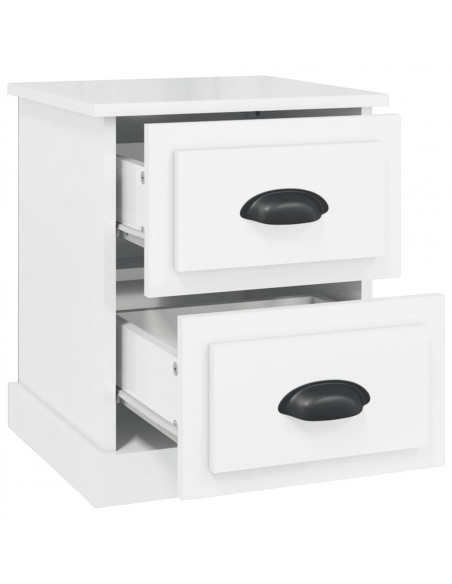Comodino Bianco Lucido 39x39x47,5 cm in Legno Multistrato