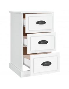 Comodino Bianco Lucido 39x39x67 cm in Legno Multistrato