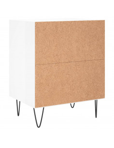 Comodino Bianco Lucido 40x30x50 cm in Legno Multistrato