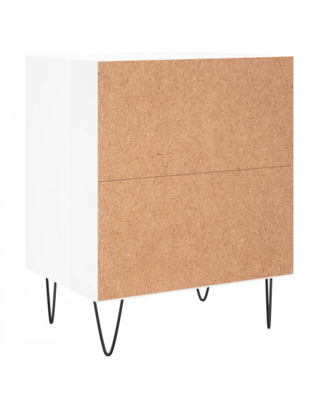 Comodino Bianco Lucido 40x30x50 cm in Legno Multistrato