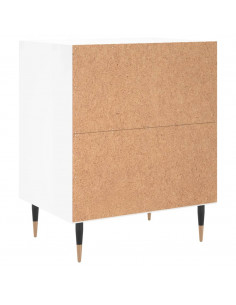 Comodino Bianco Lucido 40x30x50 cm in Legno Multistrato