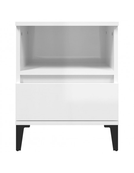 Comodino Bianco Lucido 40x35x50 cm