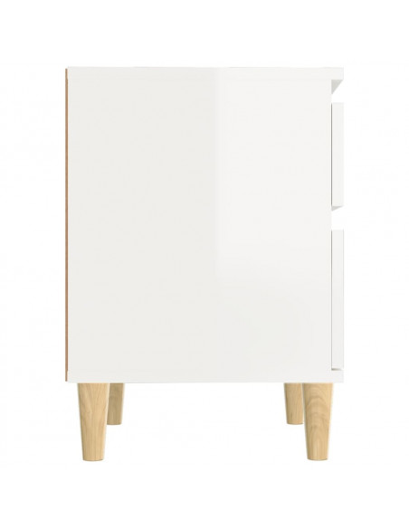 Comodino Bianco Lucido 40x35x50 cm