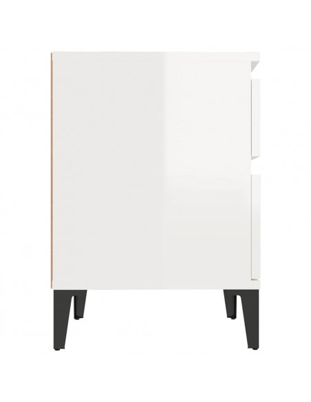 Comodino Bianco Lucido 40x35x50 cm
