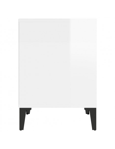 Comodino Bianco Lucido 40x35x50 cm