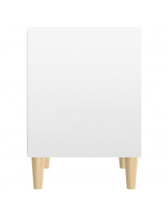 Comodino Bianco Lucido 40x35x50 cm in Legno Multistrato
