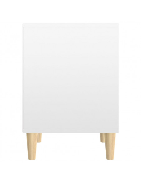 Comodino Bianco Lucido 40x35x50 cm in Legno Multistrato