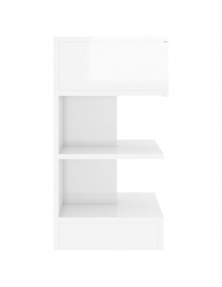 Comodino Bianco Lucido 40x35x65 cm in Truciolato