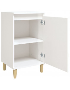 Comodino Bianco Lucido 40x35x70 cm in Legno Multistrato