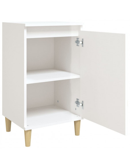 Comodino Bianco Lucido 40x35x70 cm in Legno Multistrato