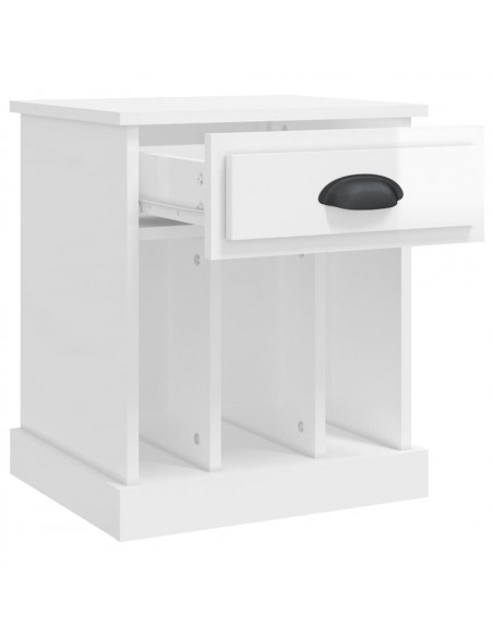 Comodino Bianco Lucido 43x36x50 cm