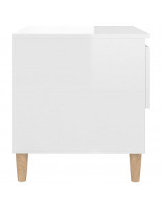 Comodino Bianco Lucido 50x46x50 cm in Legno Multistrato