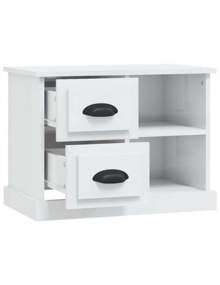 Comodino Bianco Lucido 60x35,5x45 cm