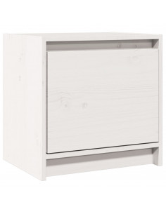 Comodino Bianco 40x30,5x40 cm in Legno Massello di Pino 2